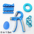 5 In 1 Counting Grip Device Fitness Adjustment Grip Device  Finger Trainer Set(Blue)