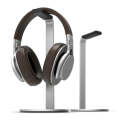 Aluminum Alloy Headphone Holder H-Stand Headphone Display Stand Headphone Storage Rack(Silver)