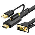 5m JH HV10 1080P HDMI to VGA Cable Projector TV Box Computer Notebook Industrial Display Adapter ...
