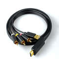 1m JingHua HDMI-3RCA HDMI To 3RCA Conversion Cable Set-Top TV Projector AV Lotus Converter Cable