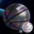 MILACHIC Number 7 Holographic Reflective Basketball Visible at Night Rainbow Star Basketball(Neon...