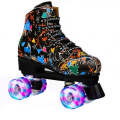 Adult Children Graffiti Roller Skates Shoes Double Row Four-Wheel Roller Skates Shoes, Size: 34(F...