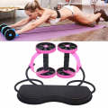 Multifunctional Abdominal Wheel Pull Rope Home Abdominal Training Fitness Equipment Pink