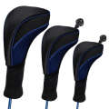 3 in 1 No.1 / No.3 / No.5 Clubs Protective Cover Golf Club Head Cover(Blue)