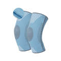 Sports Knee Pads Training Running Knee Thin Protective Cover, Specification: L(Peacock Blue Silic...