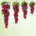 2 Bunches 85 Red Grapes Simulation Fruit Simulation Grapes PVC with Cream Grape Shoot Props