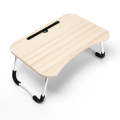 USB Folding Computer Desk With Fan & Lamp, Size: 60x40x28cm(White Maple)