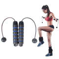 Indoor Ropeless Skipping Fitness Exercise Weight Rope(Black Blue)