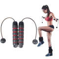 Indoor Ropeless Skipping Fitness Exercise Weight Rope(Black Red)