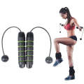 Indoor Ropeless Skipping Fitness Exercise Weight Rope(Black Green)