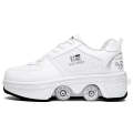 Two-Purpose Skating Shoes Deformation Shoes Double Row Rune Roller Skates Shoes, Size: 39(Low-top...