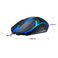 2 PCS T-WOLF V1 USB Interface 3-Buttons 1200 DPI Wired Mouse 7-Color Backlit Gaming Mouse, Cable ...