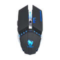 T-WOLF Q15 6-Buttons 1600 DPI Wireless Rechargeable Mute Office Gaming Mouse with 7 Color Breathi...