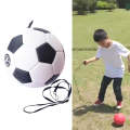Children Training Football with Detachable Rope (No. 3 Black White)