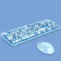 Mofii Sweet Wireless Keyboard And Mouse Set Girls Punk Keyboard Office Set, Colour: Blue Mixed Ve...