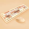 Mofii Sweet Wireless Keyboard And Mouse Set Girls Punk Keyboard Office Set, Colour: Milk Tea Mixe...