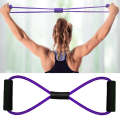 2 PCS Yoga Supplies 8-Word Tension Rope Tier Force Training To Make Chest Tube(Monochrome Purple)