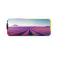 300x350x4mm F-01 Rubber Thermal Transfer RGB Luminous Non-Slip Mouse Pad(Lavender)