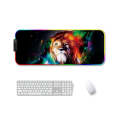 350x600x4mm F-01 Rubber Thermal Transfer RGB Luminous Non-Slip Mouse Pad(Colorful Lion)