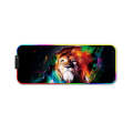 350x600x4mm F-01 Rubber Thermal Transfer RGB Luminous Non-Slip Mouse Pad(Colorful Lion)