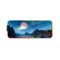 350x900x4mm F-01 Rubber Thermal Transfer RGB Luminous Non-Slip Mouse Pad(Snow Peak)