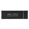 F018C M.2 NGFF To USB3.1 SSD Solid Aluminum Type-C Mobile Hard Drive Enclosure(Black)