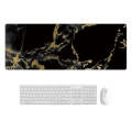 300x800x2mm Marbling Wear-Resistant Rubber Mouse Pad(Black Gold Marble)