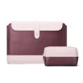 Horizontal Microfiber Color Matching Notebook Liner Bag, Style: Liner Bag+Power Bag (Wine Red), A...