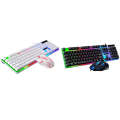 ZGB G21B Colorful Glow USB Wired Keyboard Mouse Set(White)