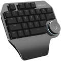 DELUX T11 29 Keys Single-Hand Keyboard Shortcut Key Speech Tool Flat Keyboard, Colour: Black