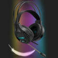 Smailwolf AK3 Headset Game Headphones Wired Luminous Desktop Computer Headset, Style: USB Single-...