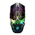 LEAVEN 7 Keys 4000DPI USB Wired Computer Office Luminous RGB Mechanical Gaming Mouse, Cabel Lengt...