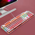 104 Keys Green Shaft RGB Luminous Keyboard Computer Game USB Wired Metal Mechanical Keyboard, Cab...