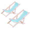 2 PCS 1:12 Beach Lounge Chair Simulation Model Outdoor Beach Scene Shooting Props Can Be Folded(S...