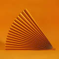 69x39cm Photo Props Hard Cardboard Folding Fan Photography Background Folded Paper(13 Orange)