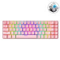 T8 68 Keys Mechanical Gaming Keyboard RGB Backlit Wired Keyboard, Cable Length:1.6m(Pink Green Sh...