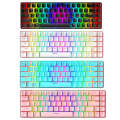 T8 68 Keys Mechanical Gaming Keyboard RGB Backlit Wired Keyboard, Cable Length:1.6m(Pink Green Sh...