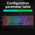 T8 68 Keys Mechanical Gaming Keyboard RGB Backlit Wired Keyboard, Cable Length:1.6m(White RGB Red...