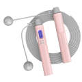 Fitness Smart Counting Slub Wire Skipping Rope Dual Purpose Corded / Cordless Jump Rope(Gray Pink)