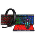 T-WOLF TF-800 4 in 1 Gaming Luminous Keyboard Mouse Headset Set(English Version)