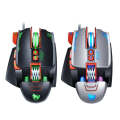 T-WOLF V9 8 Keys 3200 DPI Gaming Macro Definition Mechanical Wired Mouse(Silver)