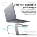 BONERUY P49 Aluminium Alloy Heat-Dissipating Notebook Holder Storage Heightened Holder(Grey)