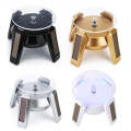 High-Footed UFO Solar 9cm 360 Rotating Display Stand Props Turntable(Gold Blue Light)