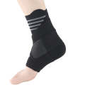 Nylon Sports Compression Striped Bandage Ankle Support, Specification: S(Gray Stripes)