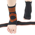 Nylon Sports Compression Striped Bandage Ankle Support, Specification: S(Orange Stripes)