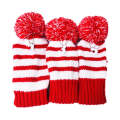 3 PCS/Set Golf Wooden Club Knitted Cover(Red)