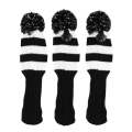 3 PCS/Set Golf Wooden Club Knitted Cover(Black)
