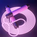 Sports Fitness LED Light Adjustable Skipping Rope(Pink)