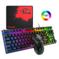 ZIYOU LANG T2 88 Keys Gaming Mechanical Luminous Keyboard and Mouse Set, Cable Length: 1.6m(Black)