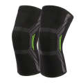 Nylon Sports Protective Gear Four-Way Stretch Knit Knee Pads, Size: S(Dark Green)